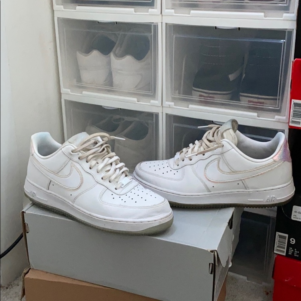 Sparkle White Air Force 1s